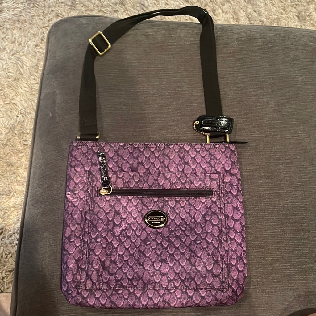 Coach Purple Fabric Handbag